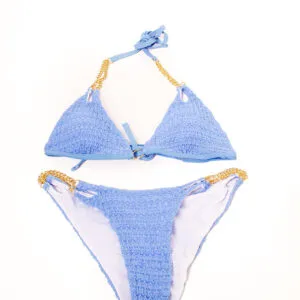 Lavender Textured Tie Bikini