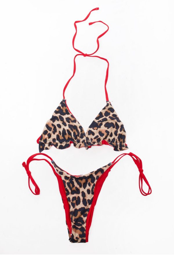 Red Leopard Tie Set