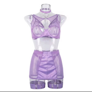 Lavender Strappy Sheer Skirt Set