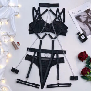 Black Strappy Chain Bondage Set