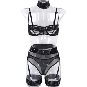 Black Buckle & Chain Bondage Set