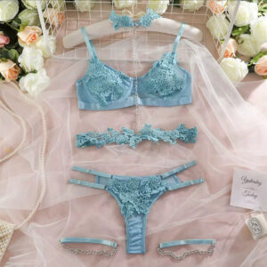 Aqua & Peach Feather Accent Set