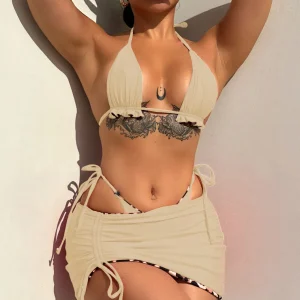 Cream Nude Ruffle 3-Piece Set