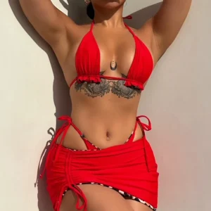 Cream Gold Ribbon Tie Bikini