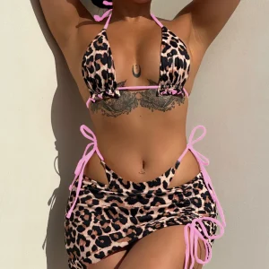 Leopard Print Pink Tie 3-Piece Set