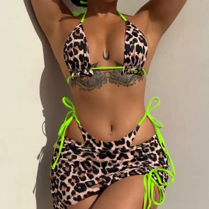 Leopard Print Neon Green 3-Piece Set