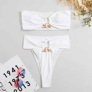 White Gold Buckle Bikini